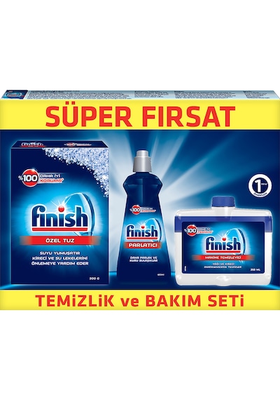 Finish Bulaşık Makinesi Temizleyici 250 ML + Tuzu 500 G + Parlatıcı 400 ML