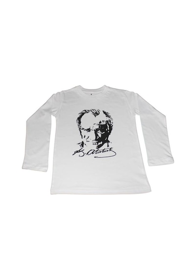 Kostüm Sarayı Atatürk Baskılı Tişört Uzun Kollu