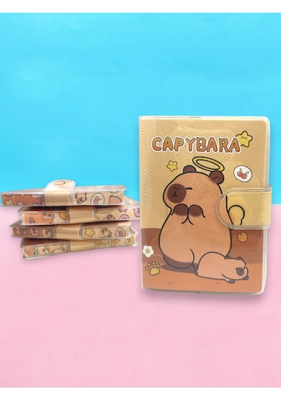 Capybara A7 Not Defteri , Çıt Çıtlı Cep Defteri - Melek Capybara Sarı