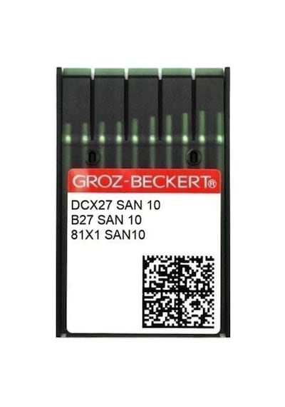 Overlok Makinesi İğnesi Groz Beckert Dcx27 San10 9 Numara 9/65 Örgü Kumaş Overlok İğnesi 100 Adet