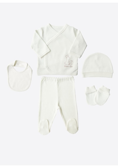 Kitikate Organik New Basic 5'li Zıbın Set Ekru Ekru