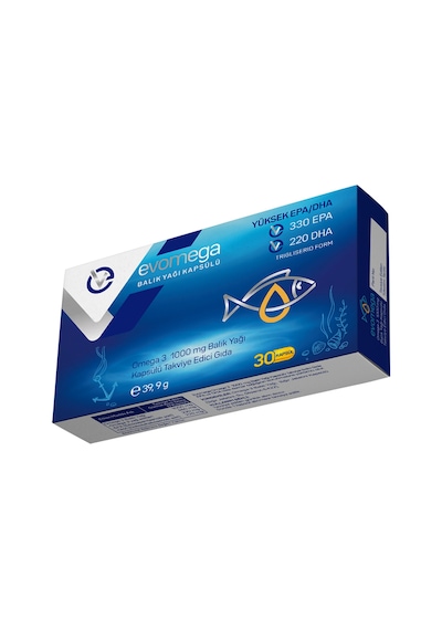 Evo Pharma Evomega Balık Kapsülü Gıda Takviyesi 30 Kapsül