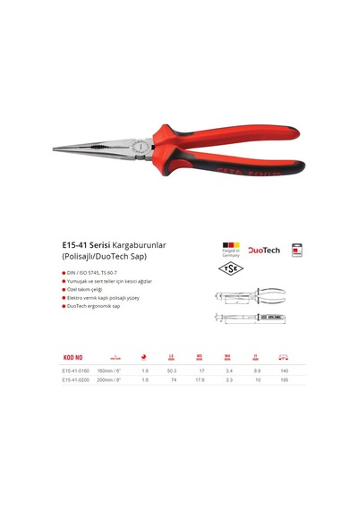 Ceta Form 200MM E15-41-0200 Kargaburun Polisajlı/Duotech Sap