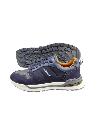 Güvener King Shoes Lacivert Deri Spor Erkek Ayakkabı Lacivert