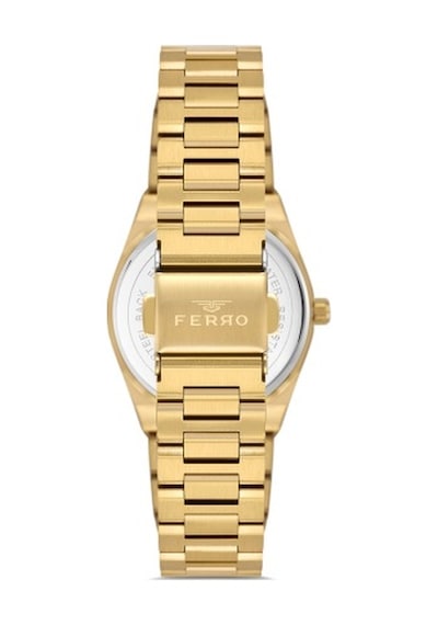 Ferro Fl21518awt-b Quartz Çelik Altın Rengi 30 Mm Kadın Kol Saati Altın