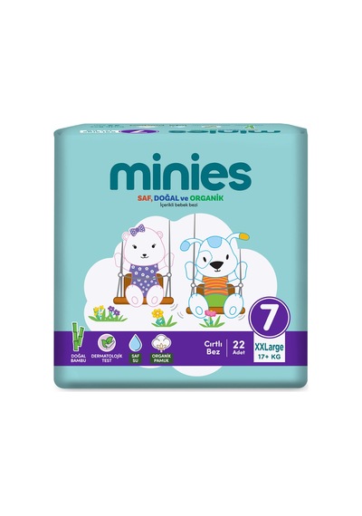Minies Bebek Bezi Xxlarge 7 Beden 17+kg 22 Adet - 6 Adet Tarı 4 - 7 Yaş