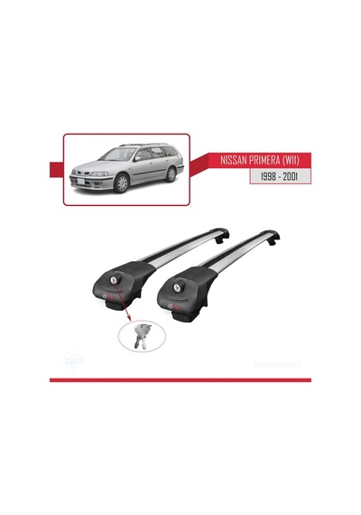 Nissan Primera W11 1998-2001 Arası İle Uyumlu Ace-1 Ara Atkı Tavan Barı Gri