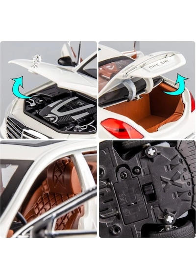 Mercedes-benz Araba Mercedes E300l Araba 1:24 Diecast Metal Model Koleksiyon Araba Sesli Işıklı 21cm