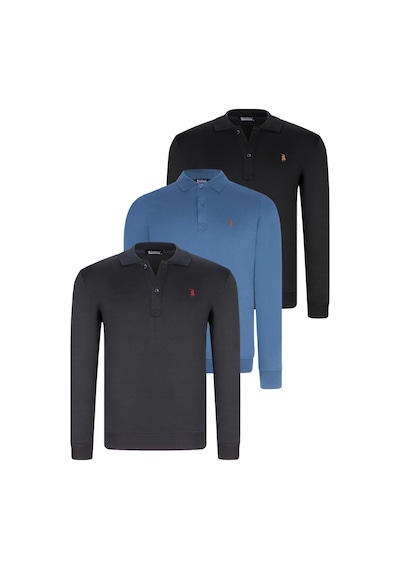 Üçlü Set V4007 Dewberry Erkek Sweatshırt-siyah-lacivert-indigo Siyah-lacivert-indigo