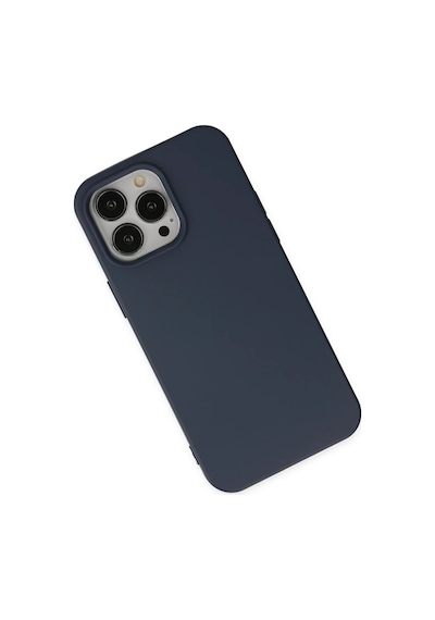 Bezos İphone 14 Pro Uyumlu Kılıf Nano İçi Kadife Silikon - Lacivert Mbt06