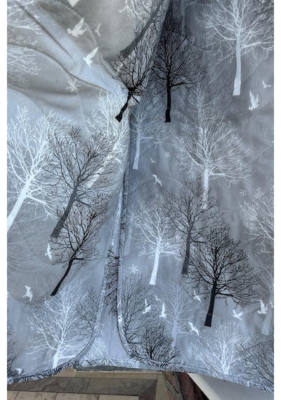 Çift Kişilik Çok Amaçlı Pike, Yazlık Pike, Desenli Pike, Yatak Örtüsü 195x220cm Gri
