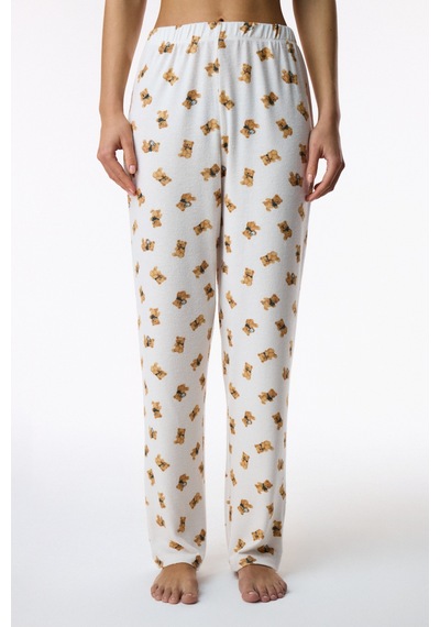 Penti Ekru Daily Routine Ayı Desenli Pijama Altı