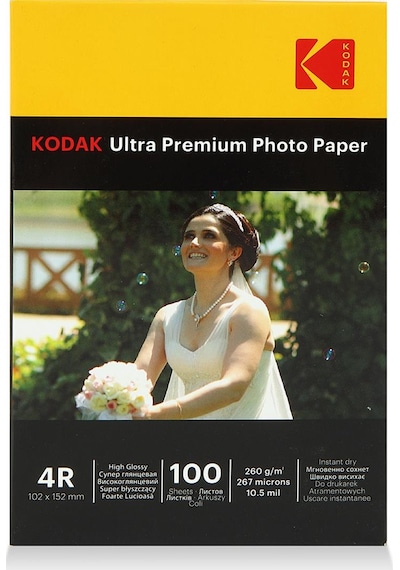 Kodak Photo Paper 4R Glossy-Parlak 10X15 -100'Lük 260G
