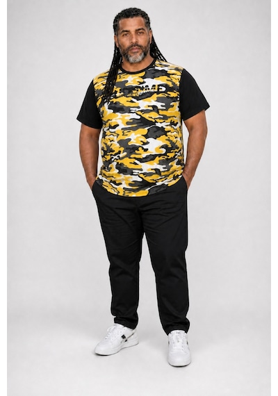 Starbattal Büyük Beden Shoulder Line Camouflage Erkek Tişört 23147 Hardal-1128