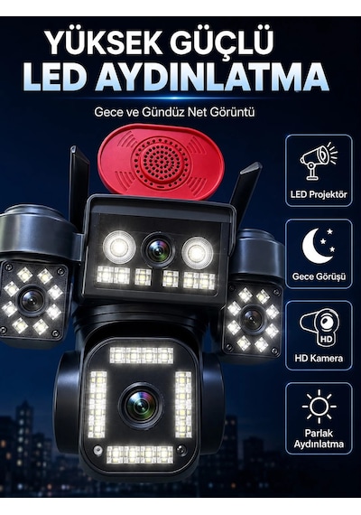 Yüksek Güçlü Led Aydınlatma Ve Gece Görüş Teknolojisi İle Günün Her Saatinde Net Görüntüleme