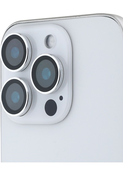 Apple Uyumlu iPhone 15 Pro Max Guess Lisanslı Metal Kamera Lens Koruyucu Gümüş
