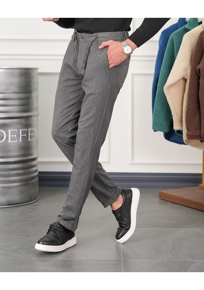 Modefendi Pamuk Likra Slim Fit Jogger Pantolon Gri