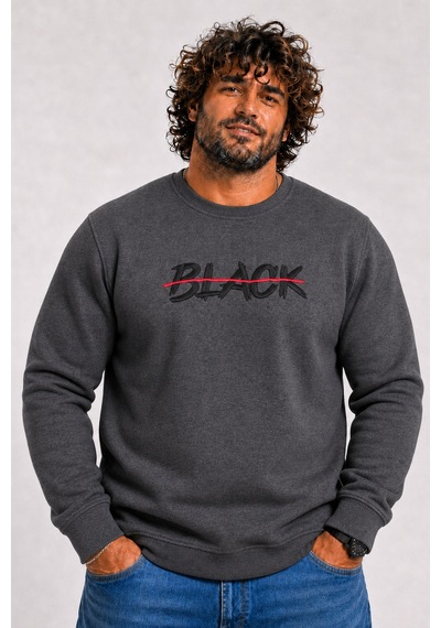 Starbattal Erkek Büyük Beden Sıfır Yaka 3ip Sweat Black 24202 Antrasit Melanj-2850 Starbattal Erkek Büyük Beden Sıfır Yaka 3ip Sweat Black 24202 Antrasit Melanj-2850
