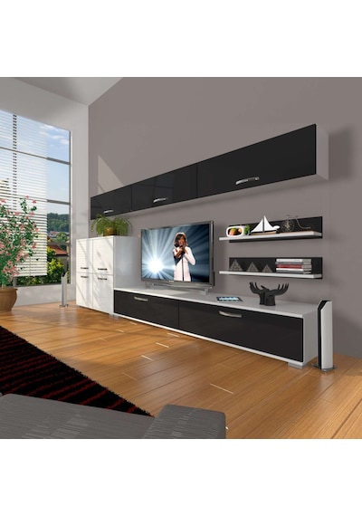 Decoraktiv Eko 8 Slm Std Tv Ünitesi Tv Sehpası Beyaz - Siyah