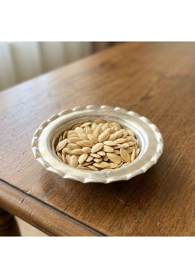 Shark Anatolia Premium Kalın Bakır Derin Meze, Kahvaltı Ve Çerez Sunum Tabağı 15 Cm Beyaz, Çirtik Kenarlı Osmanlı Stil Şef Sunum Serisi Renkli