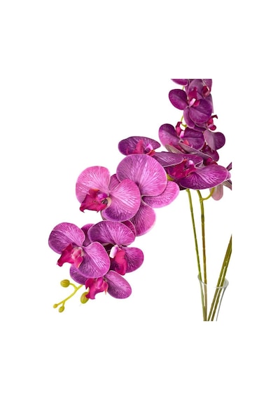 Yapay Çiçek Fuşya Damarlı Islak Orkide Uzun Dal 90 cm Orkide