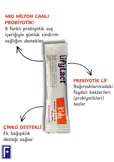 Lifylact Kids Probiyotik+Zinc Takviye Edici Gıda 2 x 10 Şase
