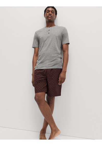 Marks & Spencer Geometrik Desenli Pijama Takımı T07000078 Gri