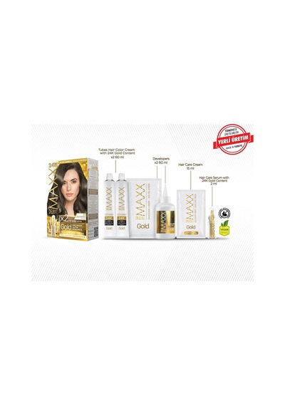 Gold Serisi 24k Altın Parçacıklı Serum İle 1 Kutu 2 X 50 Ml Ve Geliştiriciler Saç Boyası Küllü Kumral 7.1