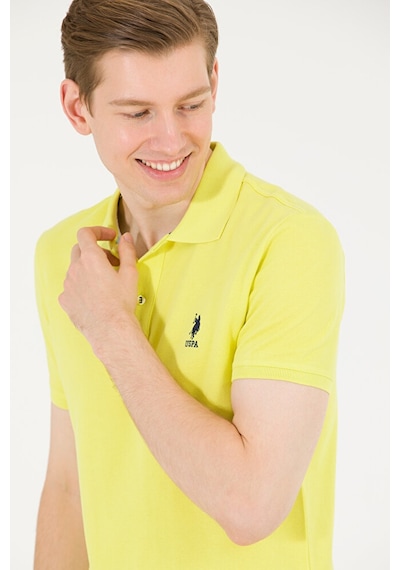 U.S. Polo Assn. Erkek Saks Basic Polo Yaka Tişört 50263238-vr045 Yeşil