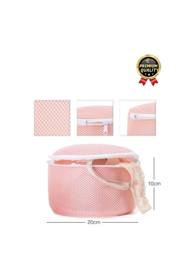 Çok Amaçlı Dayanıklı Fermuarlı Kumaş Sütyen İç Çamaşırı Yıkama Filesi Torbası Seti 2 Adet 20x15cm Çok Renkli