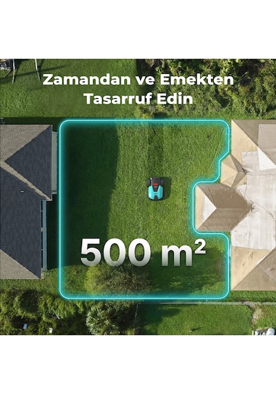 ISEE ROBOT IR500 Çim Biçme Robotu Kablosuz 500m² Büyük Bahçe Sınır Teli Gerektirmeyen Mobil Uygulama AI Kamera Sessiz