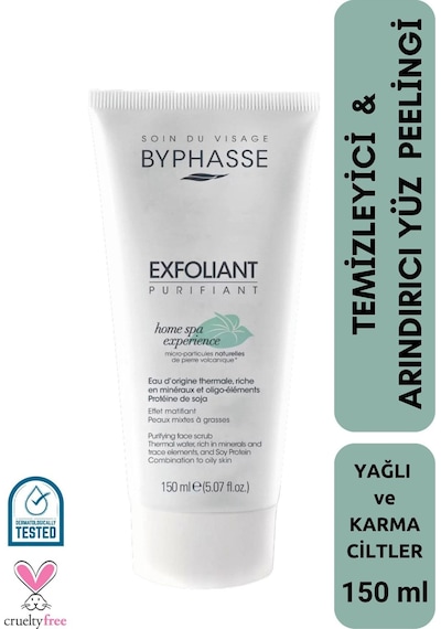 Byphasse Yağlı ve Karma Ciltler için Temizleyici ve Arındırıcı Yüz Peeling 150 ML