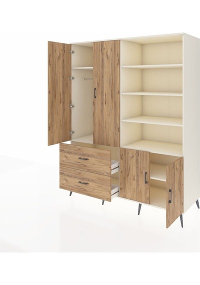 Kronos Gardrop 7 Raflı 2 Çekmeceli Tek Askılı 176x59x221 Aytaşı-çam Çam Kronos Gardrop 7 Raflı 2 Çekmeceli Tek Askılı 176x59x221 Aytaşı-çam Çam