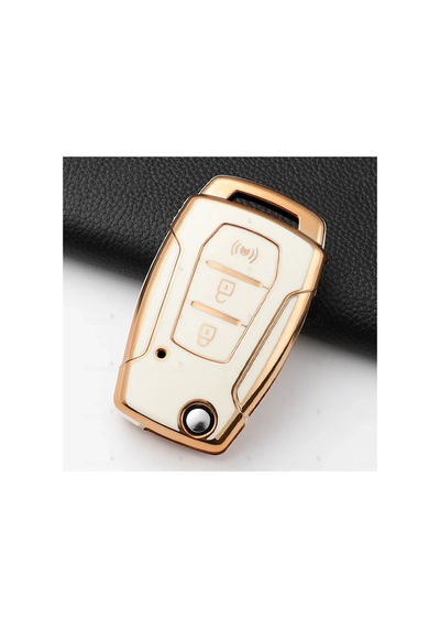 Ssangyong Torres Kyron 2 Sanka Korando Tivoli Actyon Gold Kenar Tpu Anahtar Kılıfı Beyaz