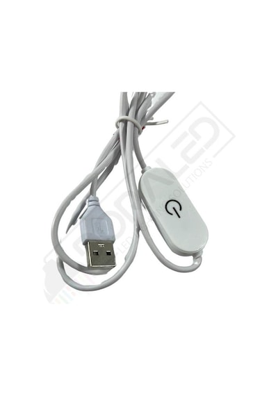 100 Cm Touch-dokunmatik Dimmer + On Off Usb Erkek Kablo 2 Amper Ucu Açık Beyaz Usb Kablo