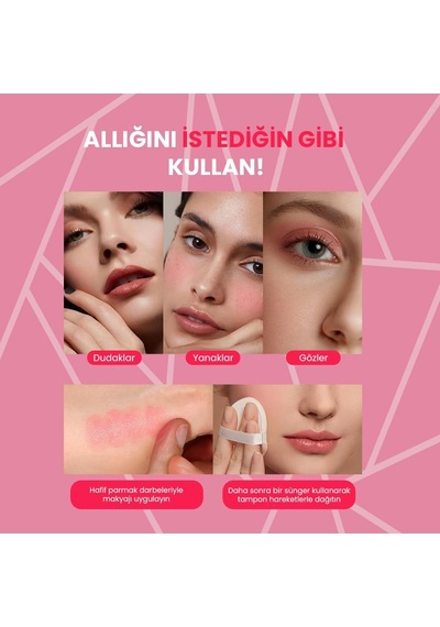 Stick Krem Allık Yumuşak Ve Nemlendirici Formül Yüksek Pigmentasyon Spf50+, Pembe,19gr Çok Renkli