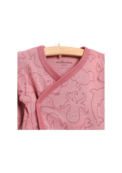Motherlove Yenidoğan Organik Zıbın-patikli Alt 2li Takım Unisex 23KMTLUSET002_KoyuPembe Koyu Pembe