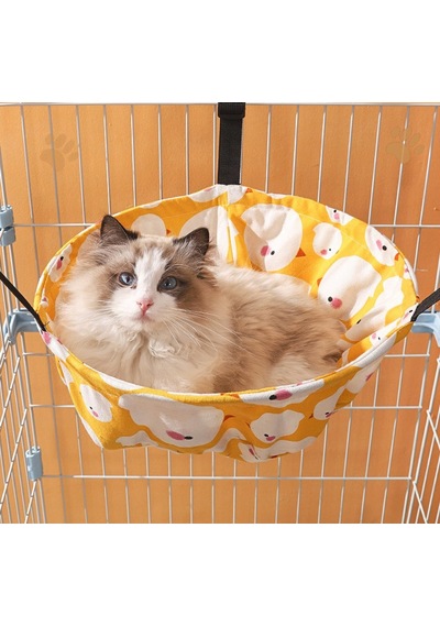 Kafes Köpek Kulübesi Sandalyesi İçin 2'li Paket Kedi Hamak Kedi Asılı Yatak Turuncu