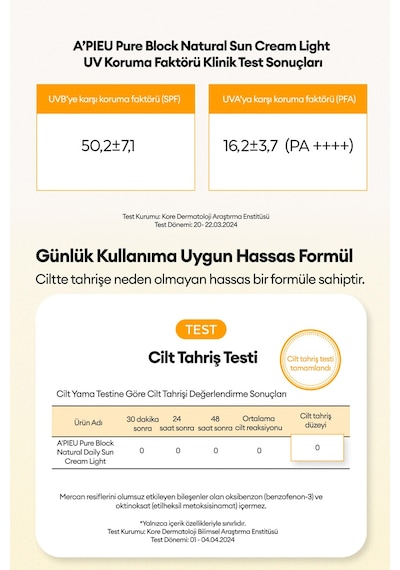 Missha Yapışkan His Bırakmayan Güneş Koruyucu Apıeu Pure Block Daily Sun Cream Ex Spf50/PA 50 ML