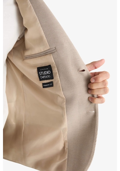 Defacto Modern Fit Düğmeli Cepli Blazer Ceket F2347ax25aubg773 Bej