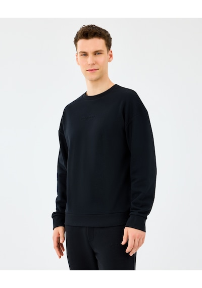 Skechers M Essential Crewneck Sweatshirt Erkek Siyah Sweatshirt S2610015-3817 Siyah