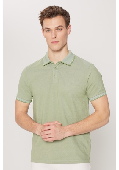 Ac&Co / Altınyıldız Classics 4A4820200047Ysls Düğmeli Polo Yaka Cepsiz Slim Fit Erkek Tişört Yeşil