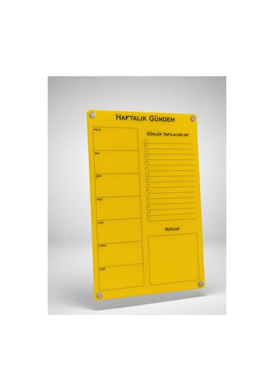 Haftalık Planlayıcı Silinebilir Buzdolabı Not Panosu - 2 Adet Kalemli Sürpriz Hediyeli 15708694