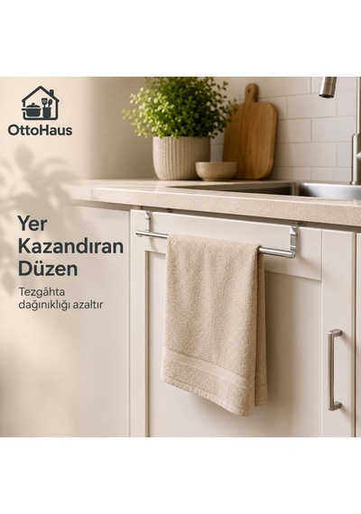 Ottohaus Kapak Üstü Havlu Askısı, Paslanmaz Çelik Mutfak Dolabı H