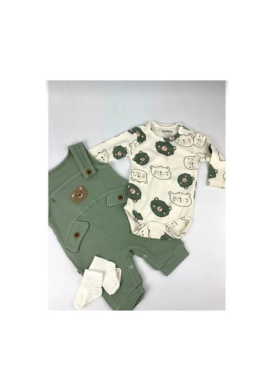 Uğur Bebe Ayı Desenli Erkek Bebek Tulum 3 Lü Tulum Seti Zıbın Tulum Çorap 3-6-9 Ay Bebek Kıyafeti Yeşil Renk Yeşil Yeşil Uğur Bebe Ayı Desenli Erkek Bebek Tulum 3 Lü Tulum Seti Zıbın Tulum Çorap 3-6-9 Ay Bebek Kıyafeti Yeşil Renk Yeşil Yeşil