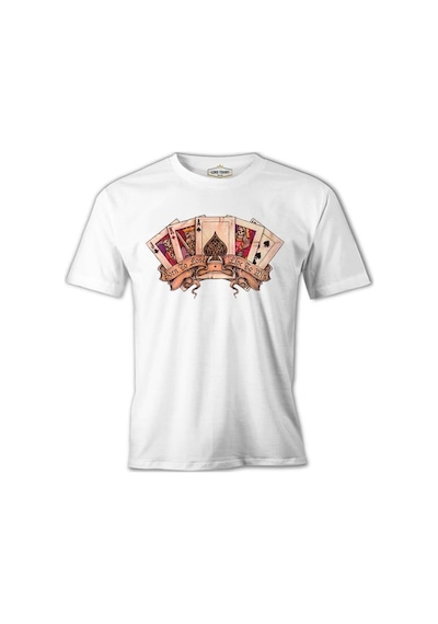 Poker Kartlar - Born To Lose Beyaz Erkek Tshirt