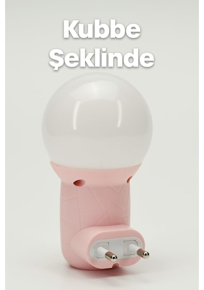 Gece Lambası Kubbe Tip 2 Mod Sarı-beyaz Işık Tuşlu Koridor Hol Işığı Uyuma Işığı Pembe Gc11 Pembe