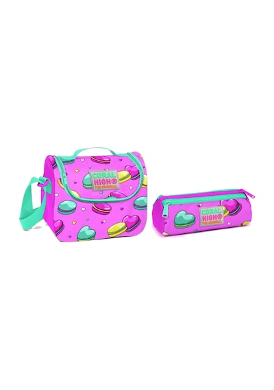Coral High Pembe Kurabiyeler Kız Çocuk Beslenme Ve Kalemlik Seti