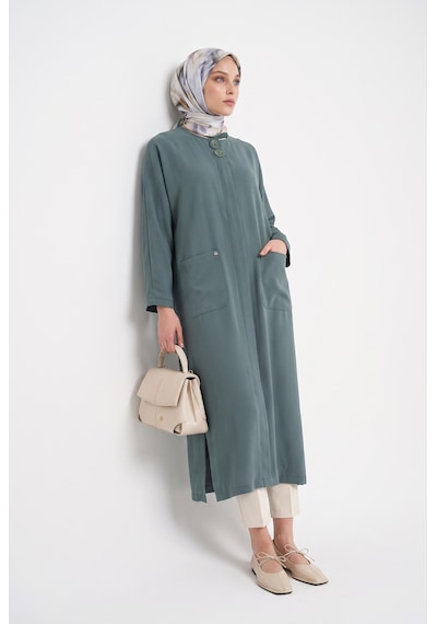 Armine Trend Düğme Detaylı Beli Lastikli Ve Kuşaklı Cepli Giy Çık Mint 26yt517