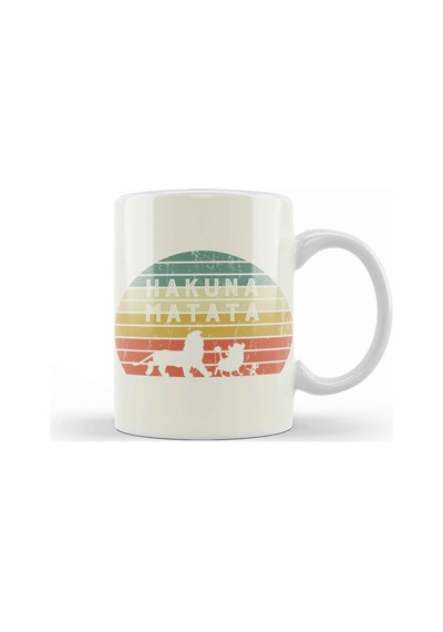 Vintage Retro Sunset Disneyland Hakuna Matata Kupa Bardak Porselen Karışık